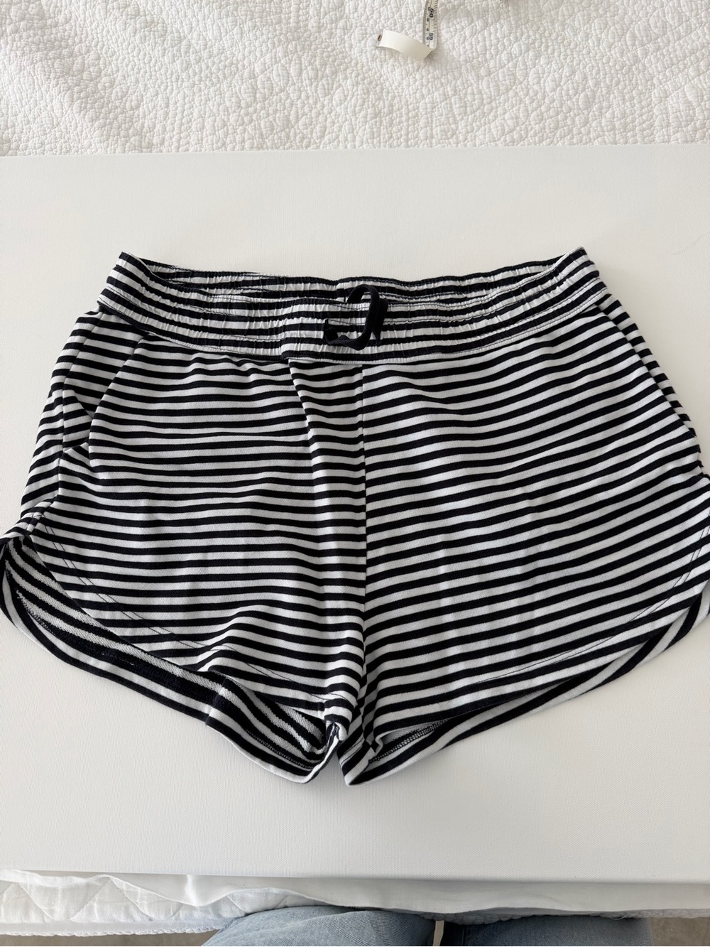 Navy & White Striped Women’s Lounge Shorts